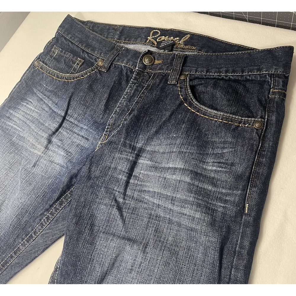 Royal Premium Jeans Men 34x32 Straight Distressed Medium Wash‎ Denim Pants